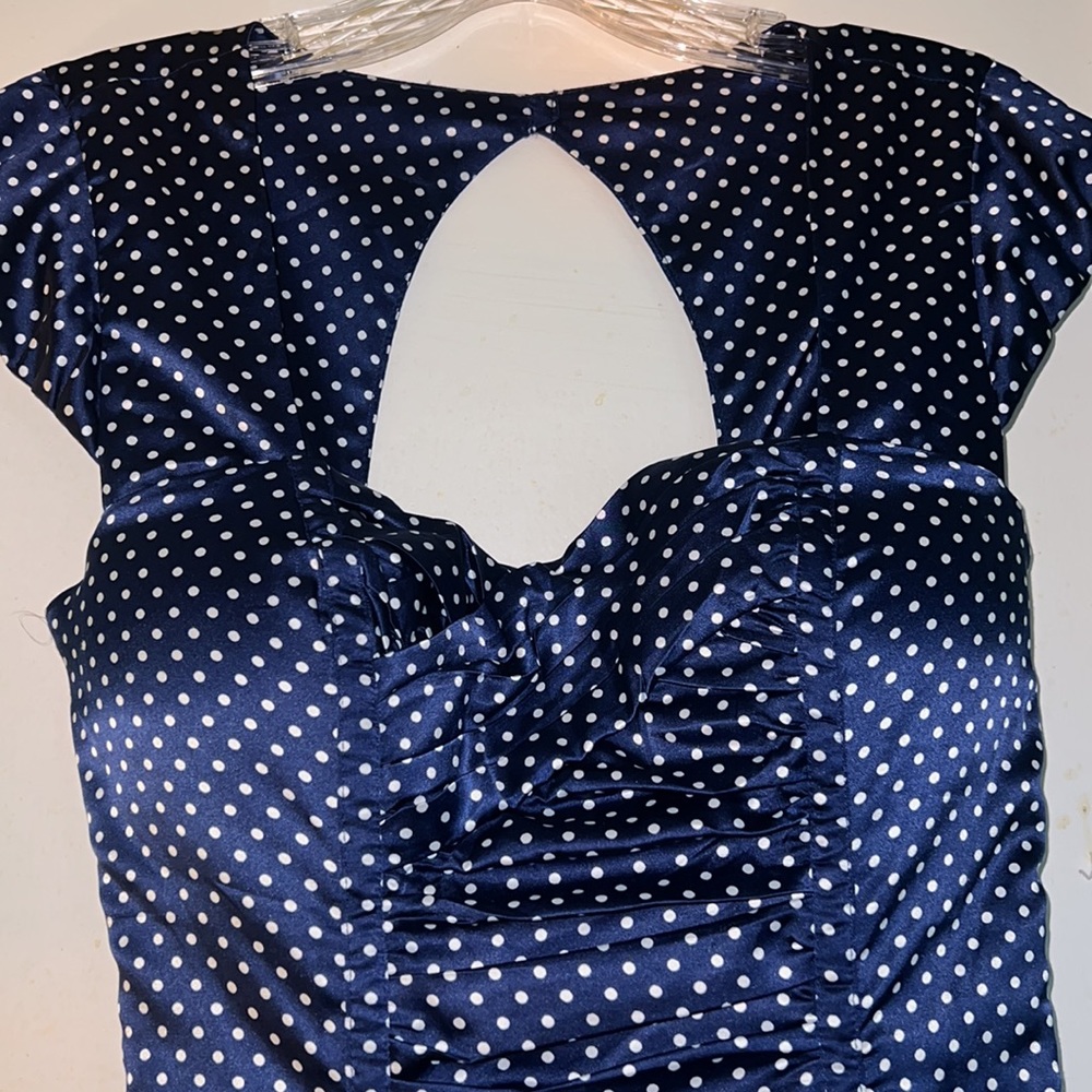 Guess Small blue/white with polka dot sleeveless dress New With Tags made - Picture 10 of 17